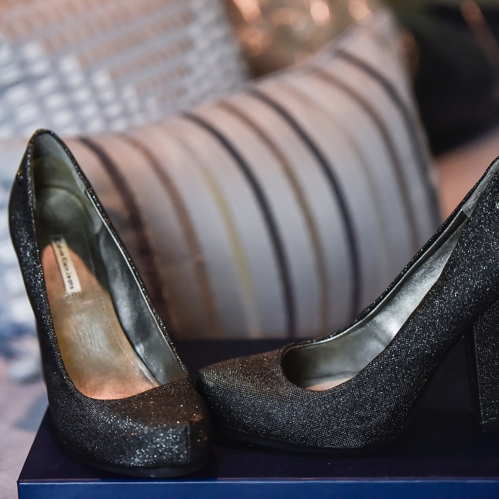 Dark Glitter Silver Formal Pumps
